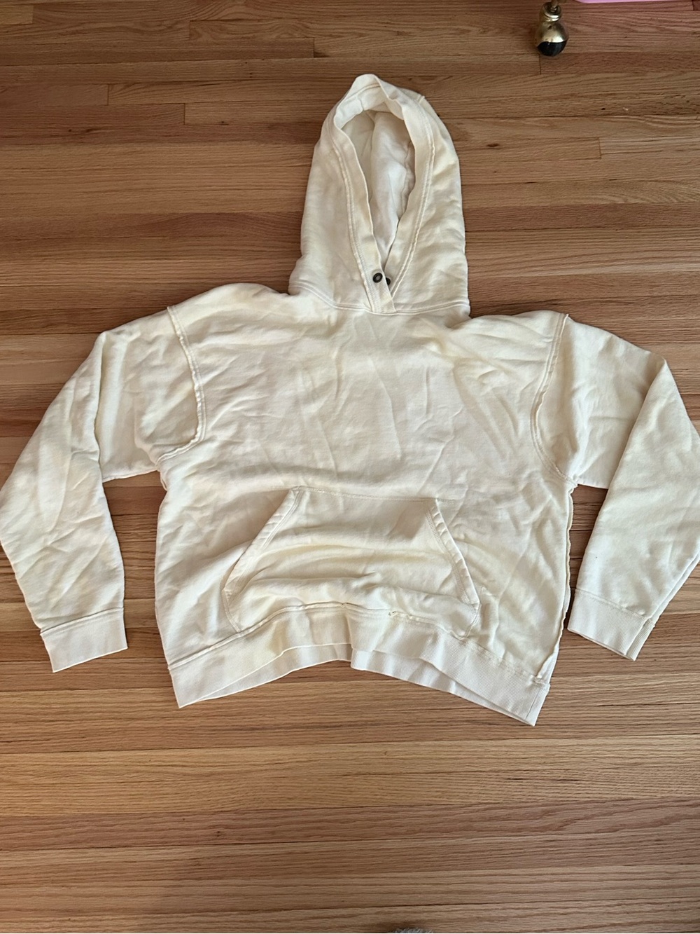 We The Free Light Yellow Cream Hooded Pullover